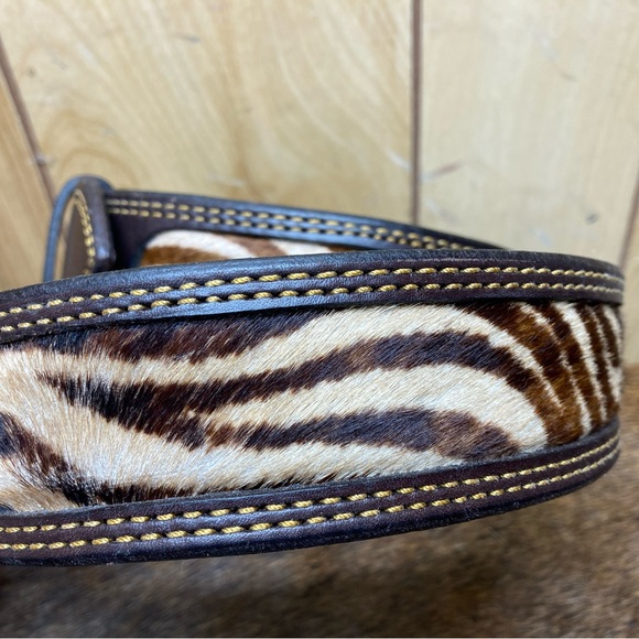 Green Hills Handmade Zebra Cowhide Belt ladies XL - Picture 4 of 9
